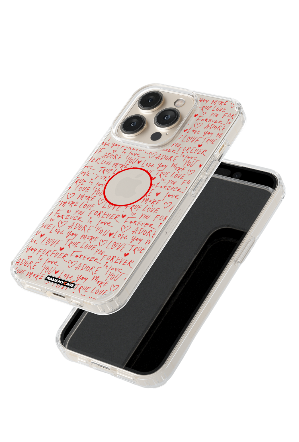 Coque iPhone Transparente - Love Rouge