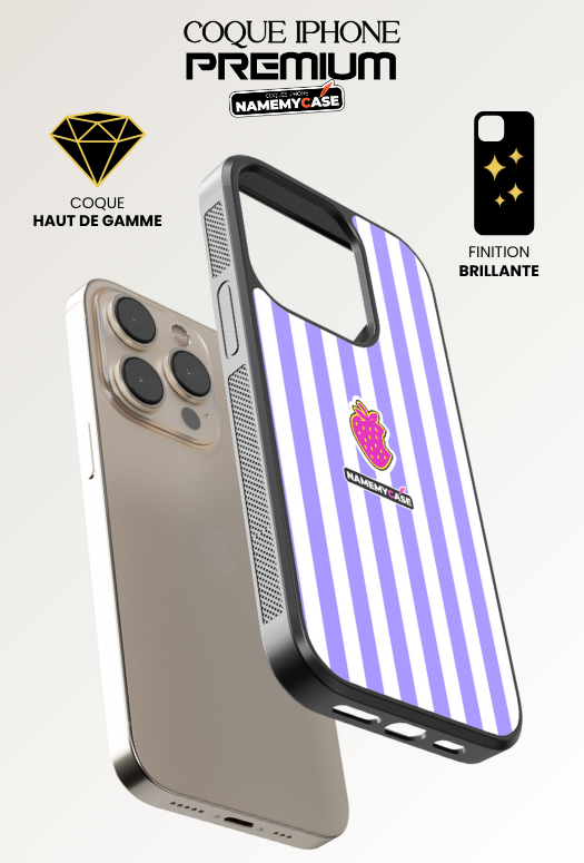 Coque iPhone - NmcPro - Fraise Blue Aura