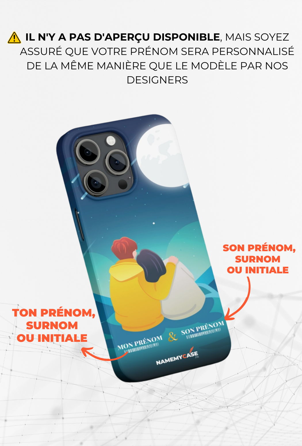 Couple moon - iPhone Coque Personnalisée