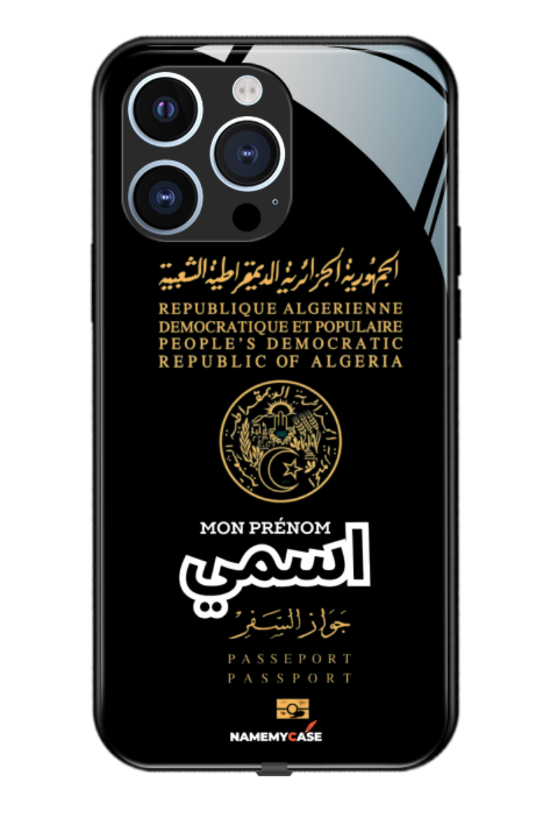 IPhone Coque Personnalisée - Algerie Passeport Black