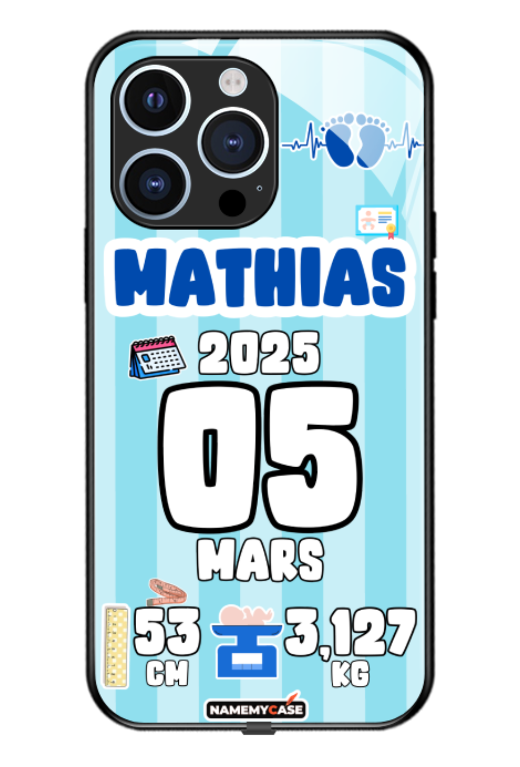 Coque iPhone - Cadeau de naissance personnalisable Garçon & Fille