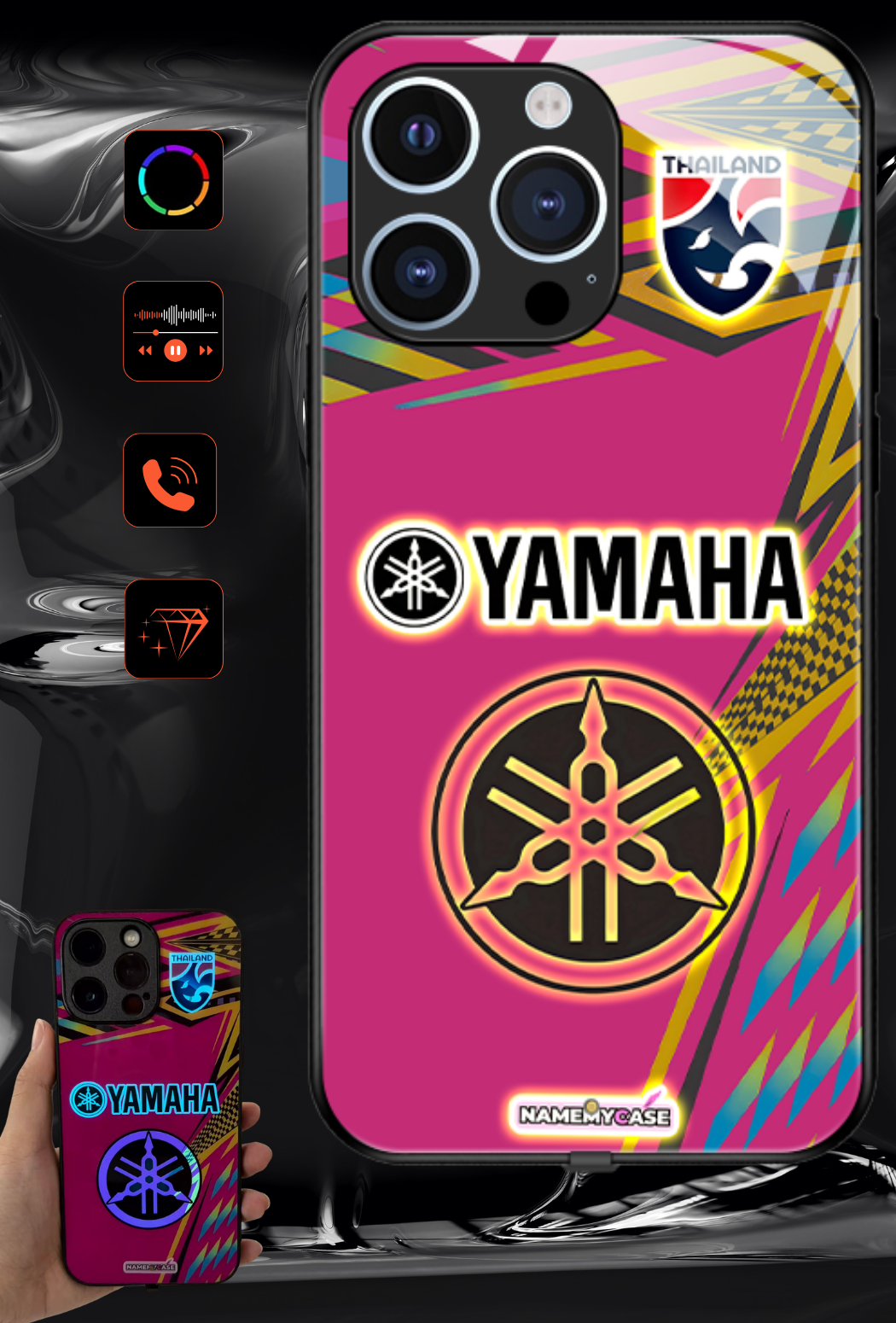 Coque iPhone LED - Yamaha Rose