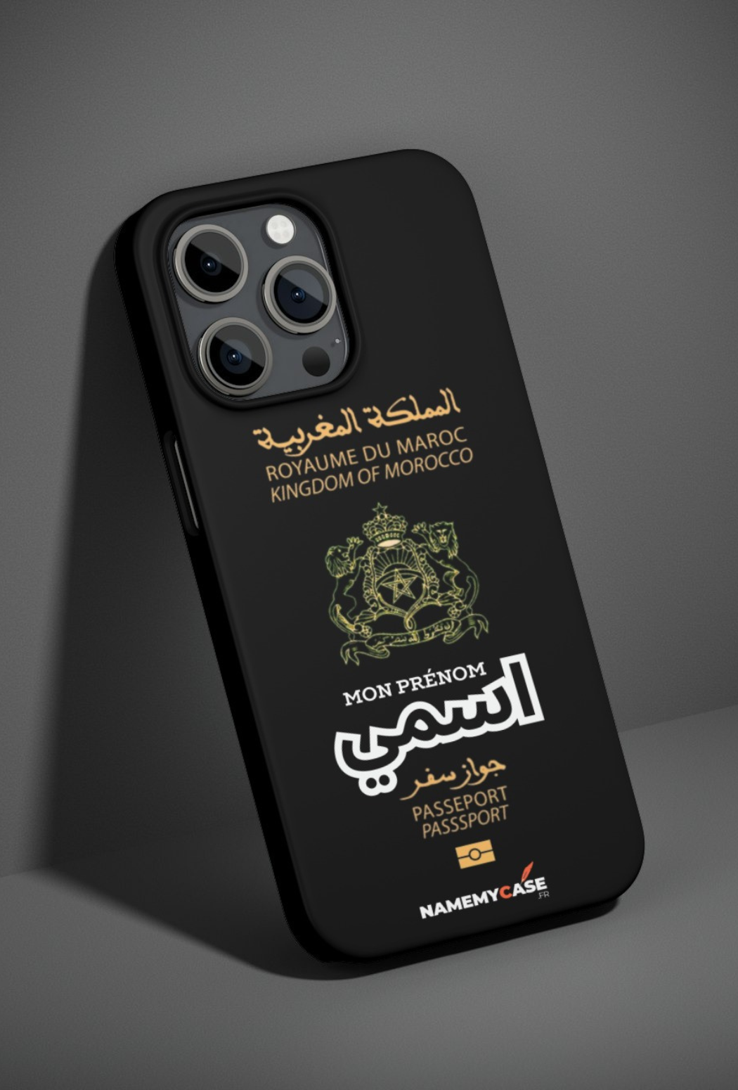 IPhone Coque Personnalisée - Maroc Passeport Black