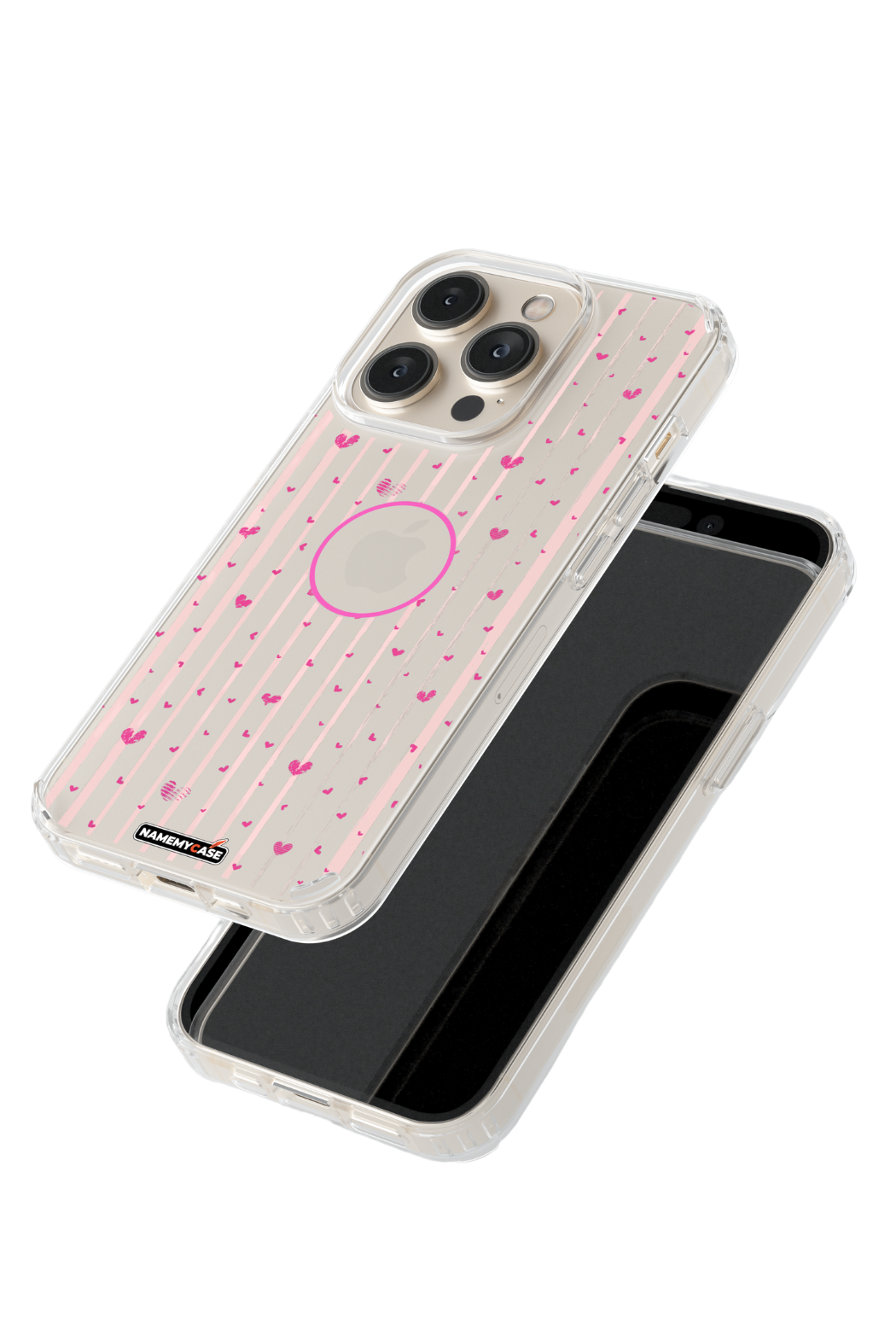 Coque iPhone Transparente - Rose à Cœurs