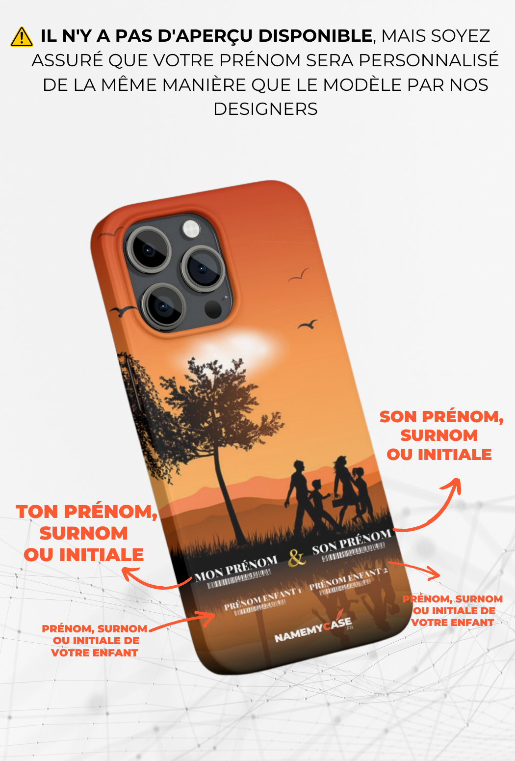 Familly orange - iPhone Coque Personnalisée