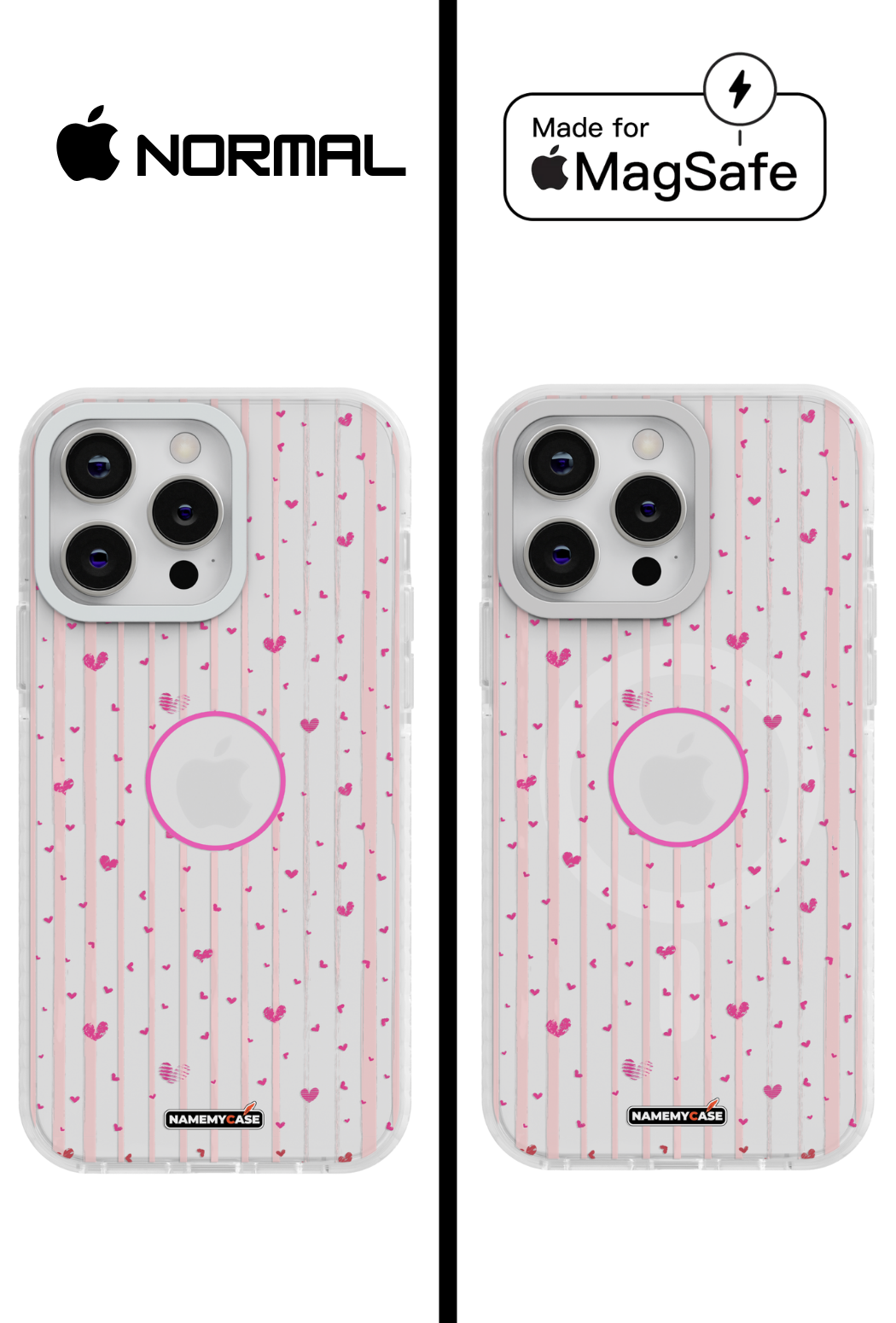 Coque iPhone Transparente - Rose à Cœurs