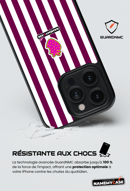 Coque iPhone - NmcPro - Fraise Violet Frost