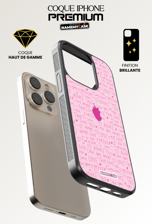Coque iPhone - Fraise Love