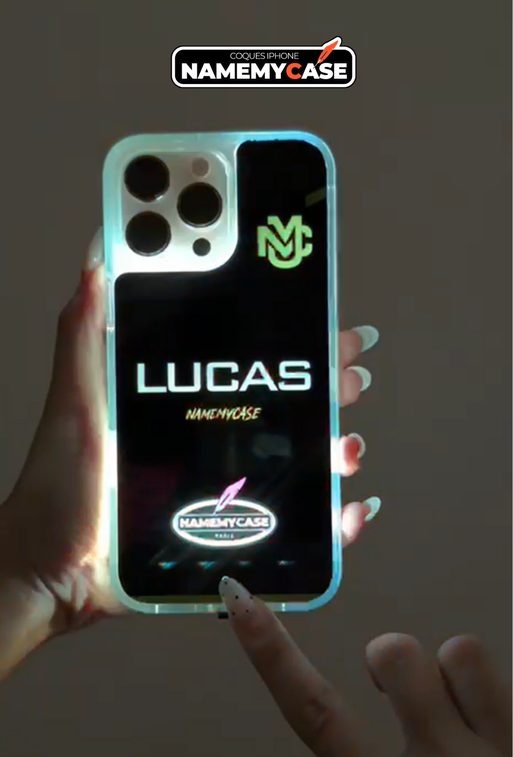 Coque iPhone LED Personnalisé - NMC