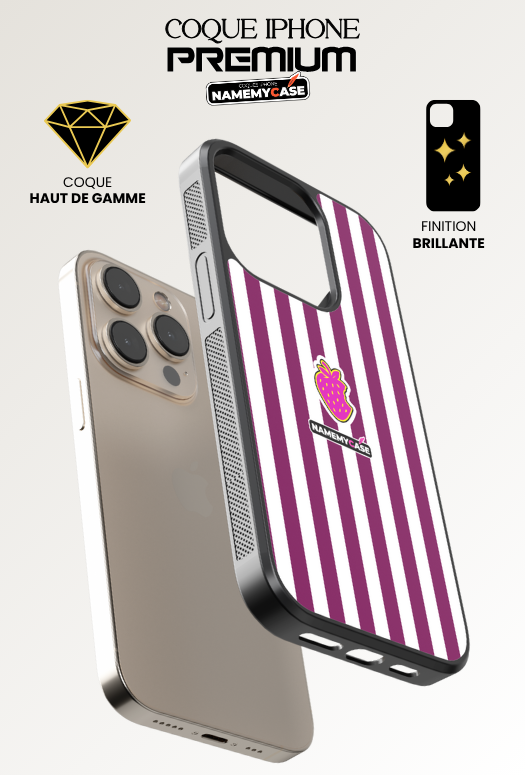 Coque iPhone - NmcPro - Fraise Violet Frost