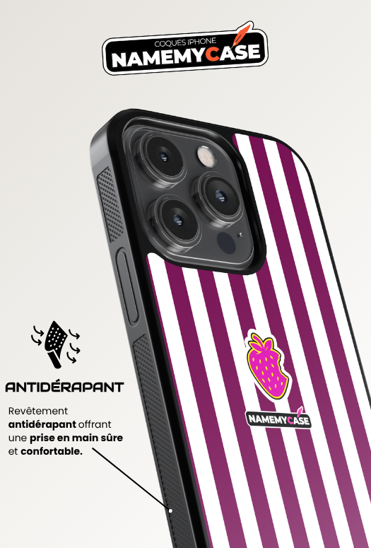 Coque iPhone - NmcPro - Fraise Violet Frost
