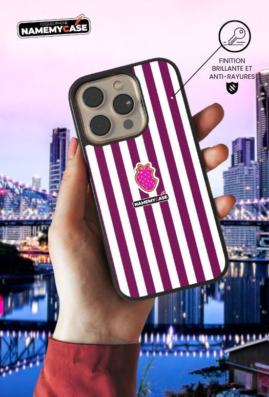 Coque iPhone - NmcPro - Fraise Violet Frost