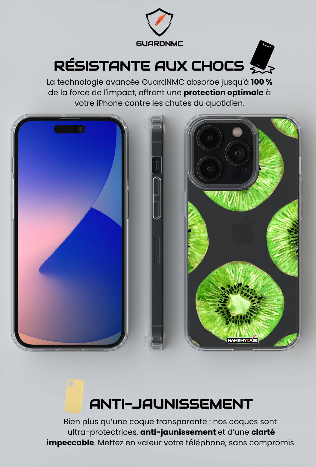 Coque iPhone Transparente - Kiwi Tropical