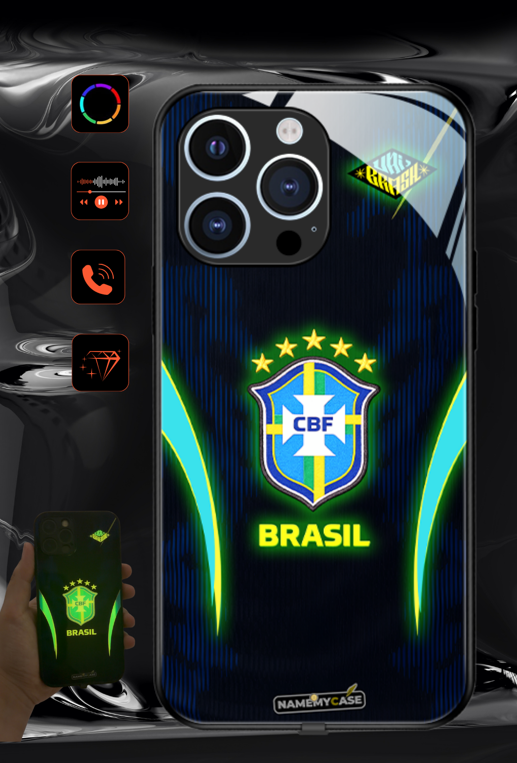 Coque iPhone LED - Maillot Coupe du Monde Bresil