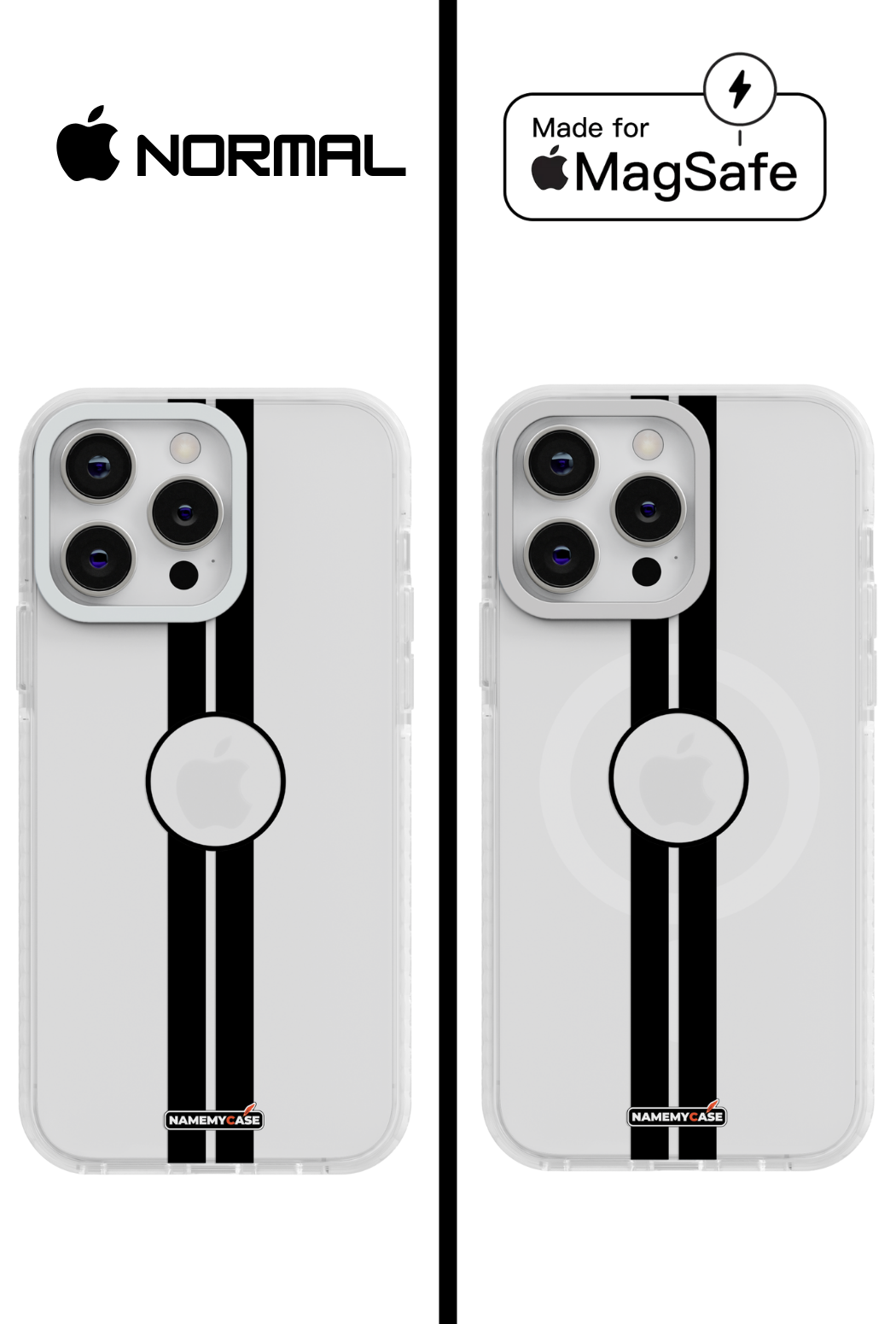 Coque iPhone Transparente - Black Stripe