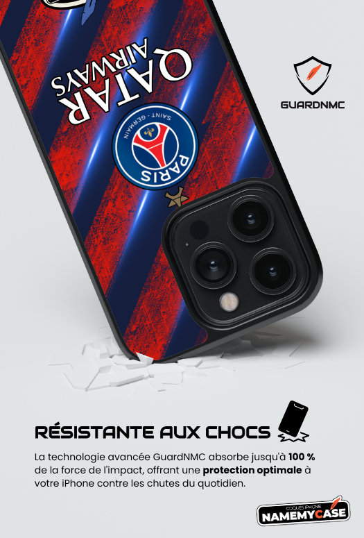 Coque iPhone - Psg Bleu Rouge Classique