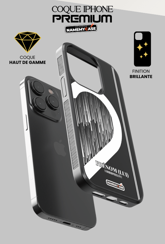 Coque iPhone à partager - Cœur rayé 2