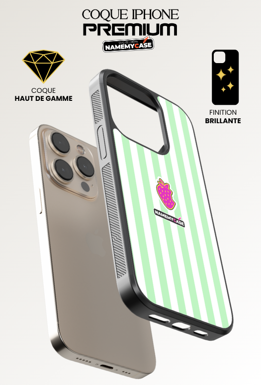 Coque iPhone - NmcPro - Fraise Mint Halo