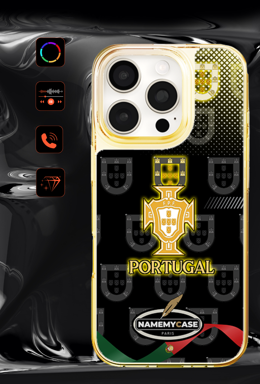 Coque iPhone LED - Portugal Noir
