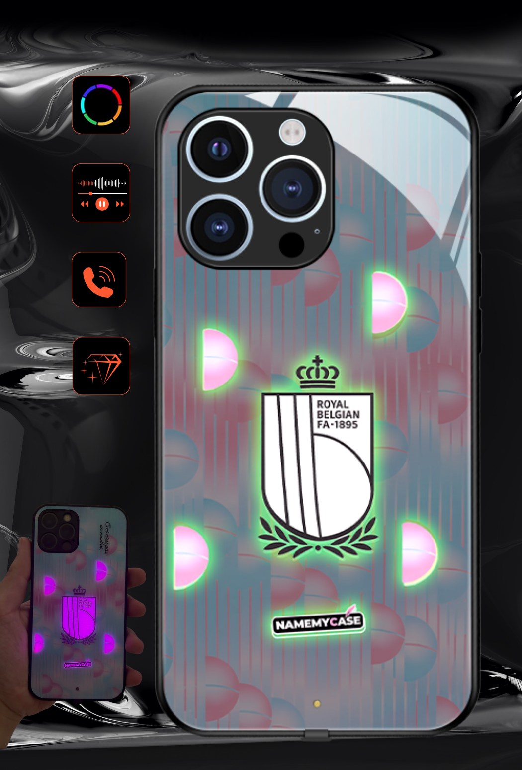Coque iPhone LED - Maillot Coupe du Monde Belgique