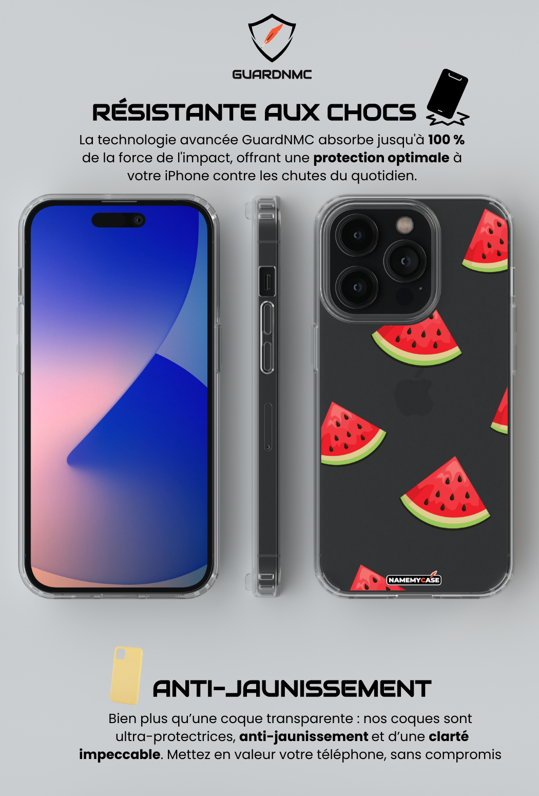 Coque iPhone Transparente - Pastèque Sweet