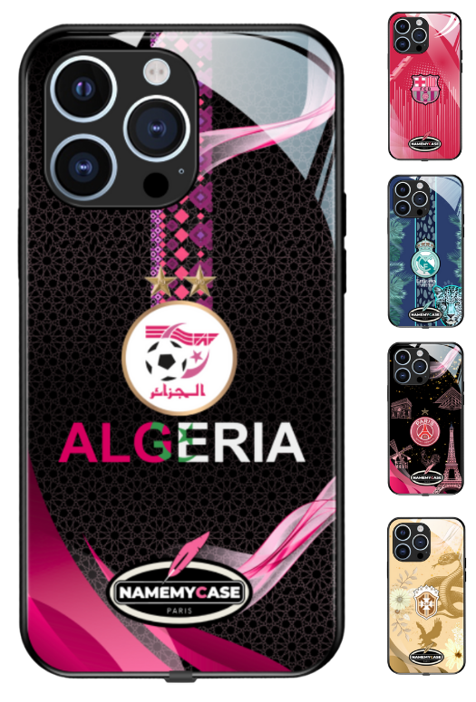 Coque iPhone - Algerie Rose et Noir