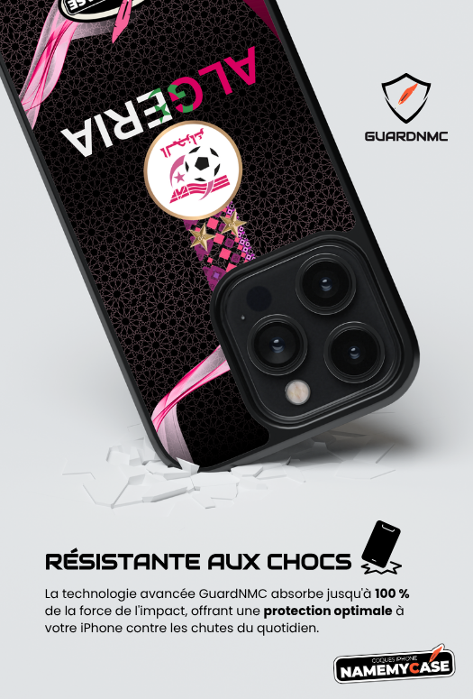 Coque iPhone - Algerie Rose et Noir