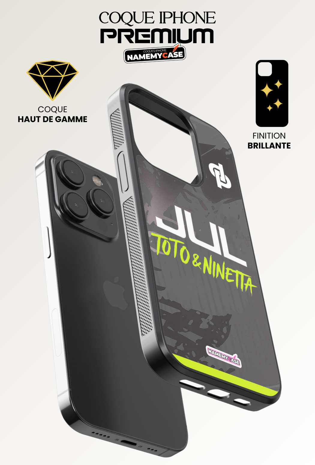 Coque iPhone - Maillot Jul Toto & Ninetta - Rose