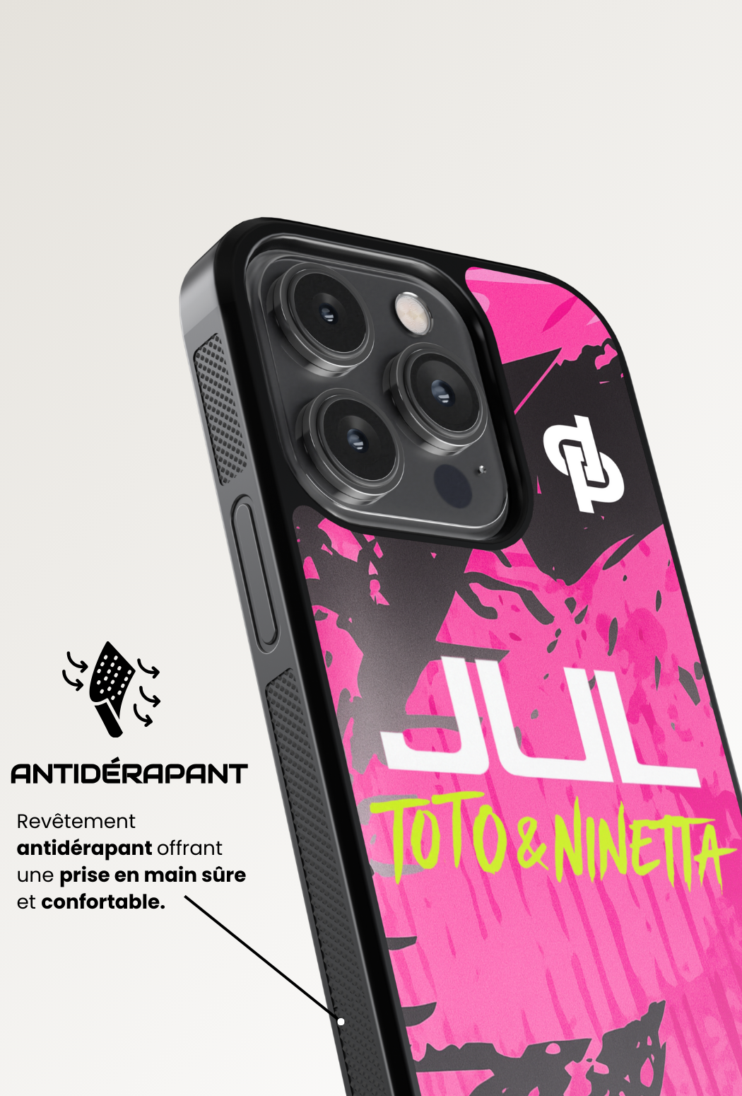 Coque iPhone - Maillot Jul Toto & Ninetta - Rose