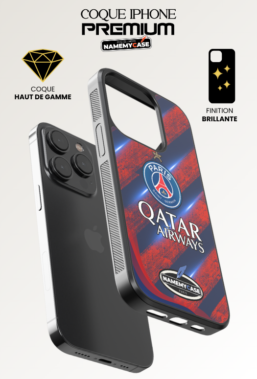 Coque iPhone - Psg Bleu Rouge Classique