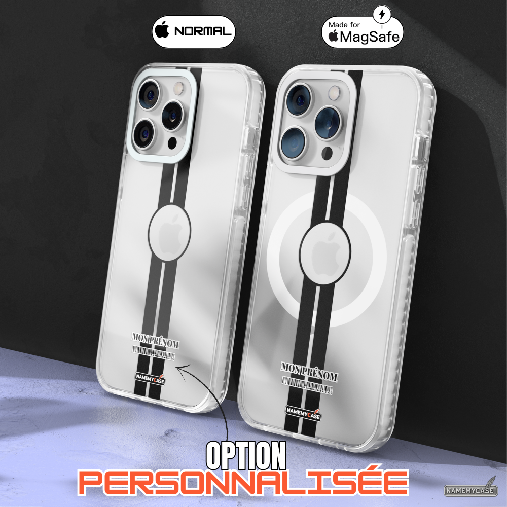 Coque iPhone Transparente - Black Stripe