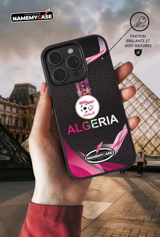 Coque iPhone - Algerie Rose et Noir