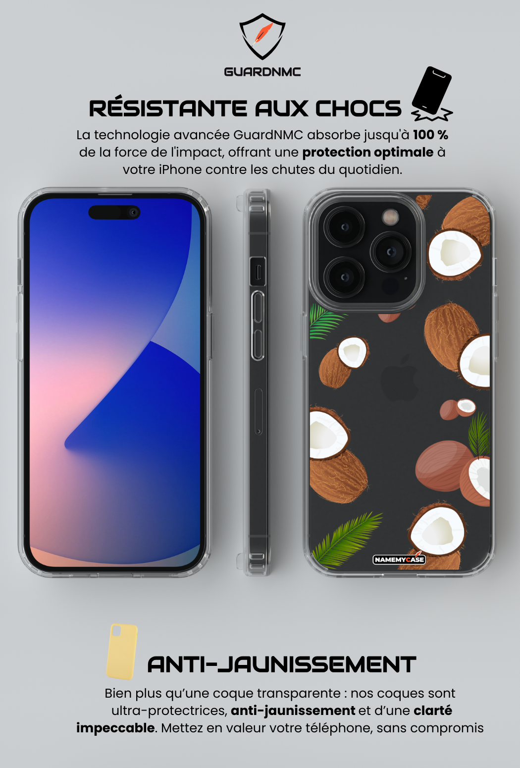 Coque iPhone Transparente - Coco Tropical