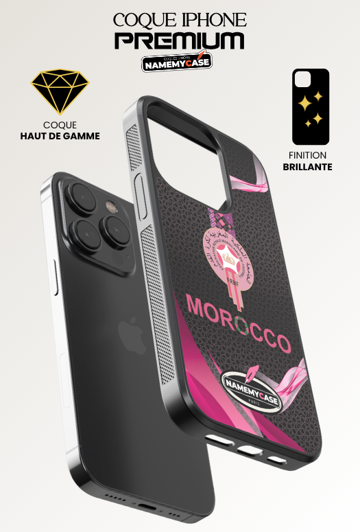 Coque iPhone - Maroc Rose et Noir