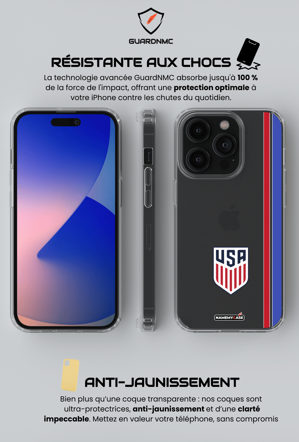 Coque iPhone Transparente - USA