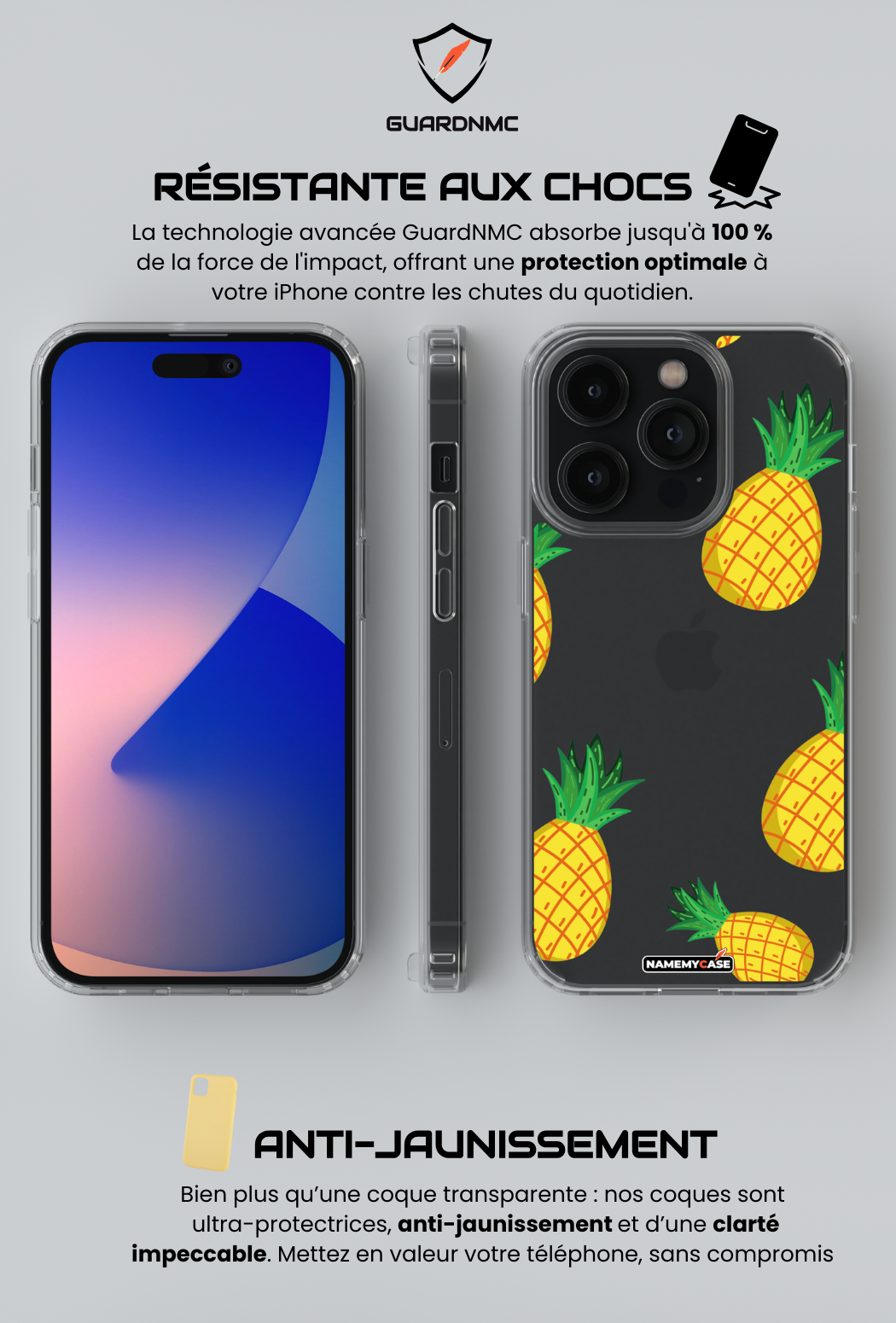Coque iPhone Transparente - Ananas Vibes
