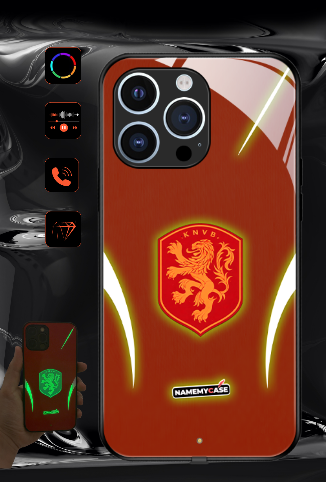 Coque iPhone LED - Maillot Coupe du Monde Pays-Bas