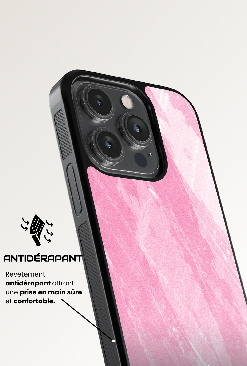 Coque iPhone - Rose marbre