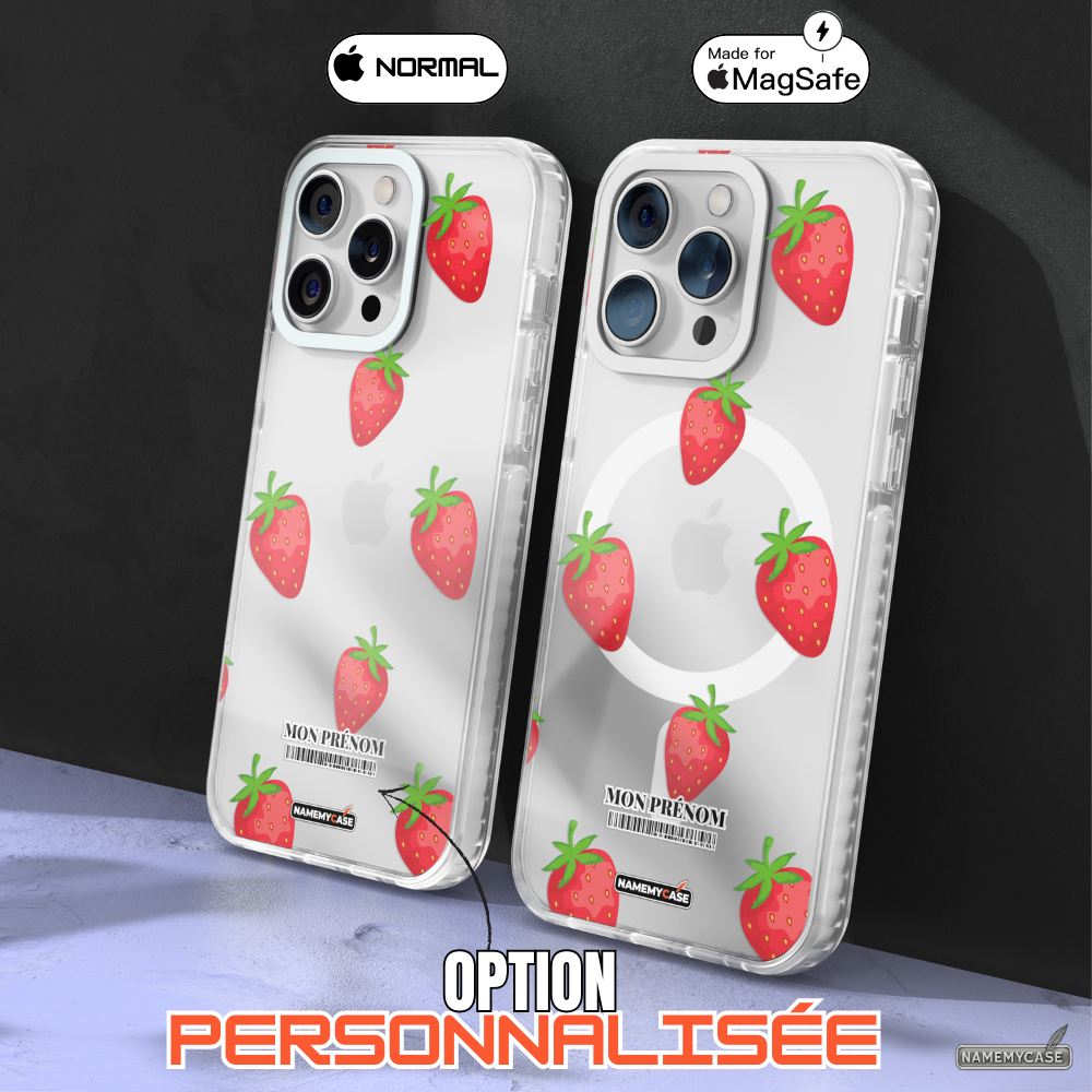Coque iPhone Transparente - Fraise Fresh