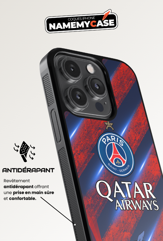 Coque iPhone - Psg Bleu Rouge Classique