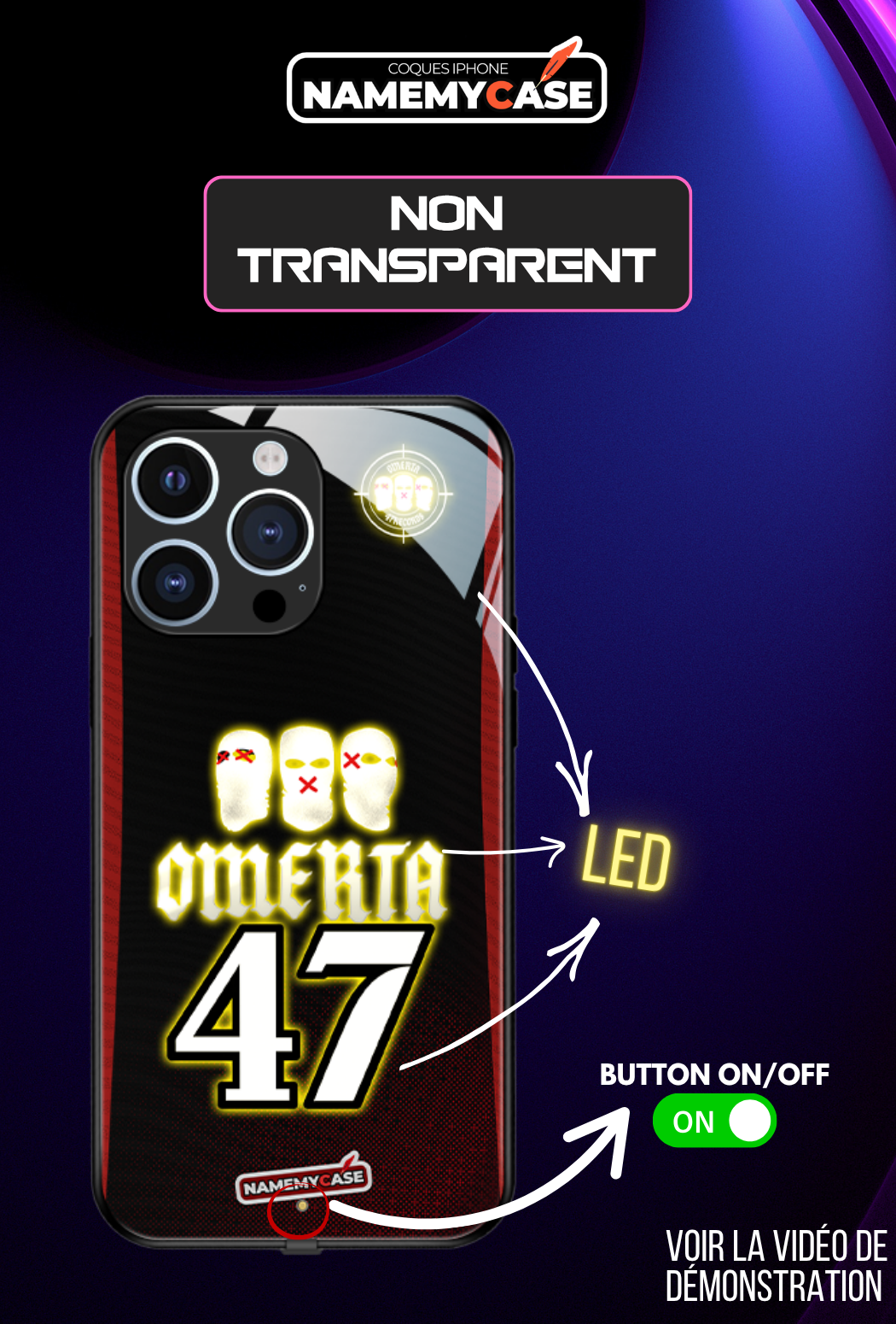 Coque iPhone LED - Omerta 47
