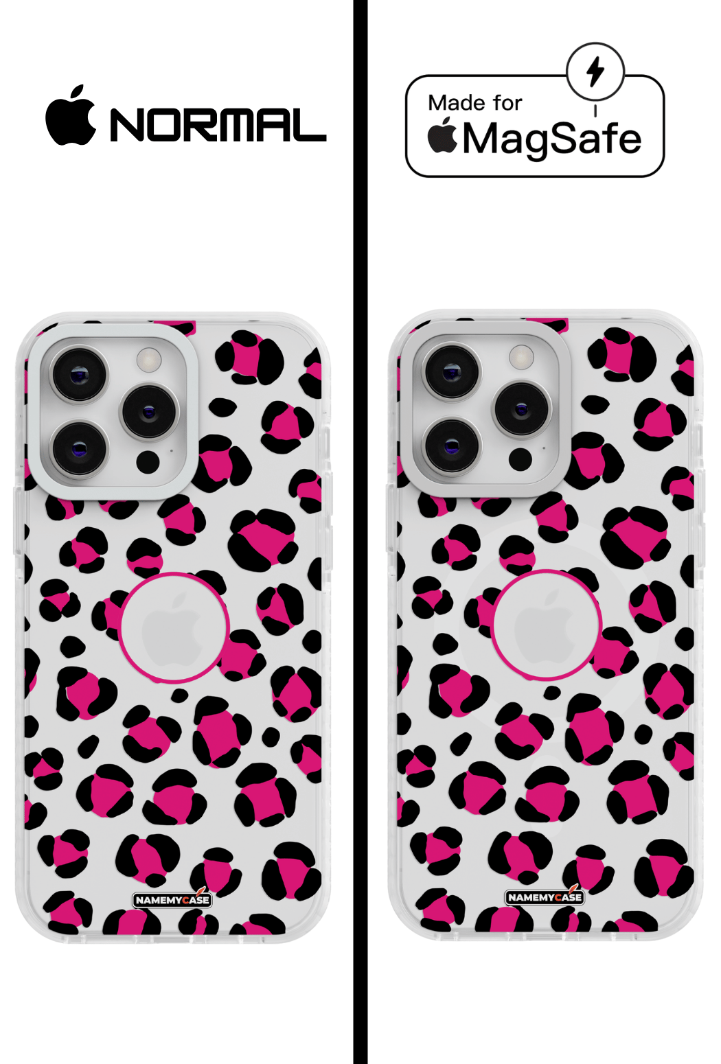 Coque iPhone Transparente - Leopard Rose