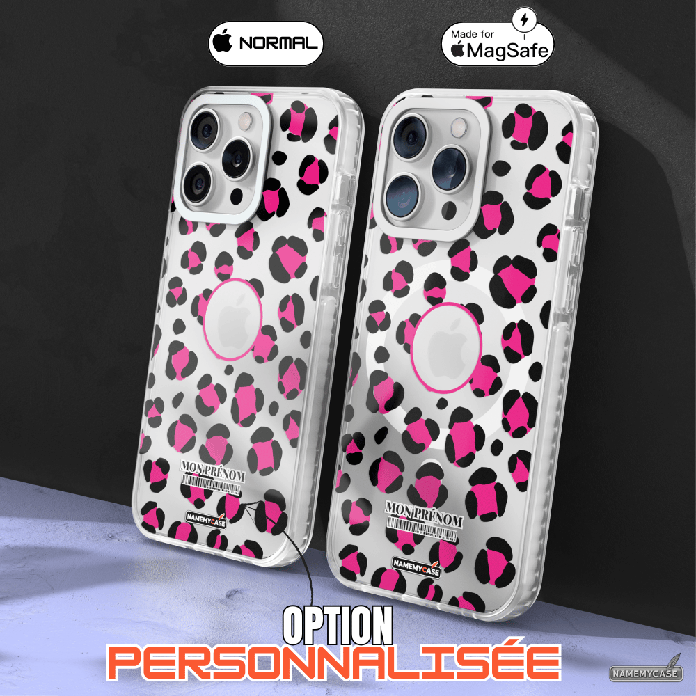 Coque iPhone Transparente - Leopard Rose