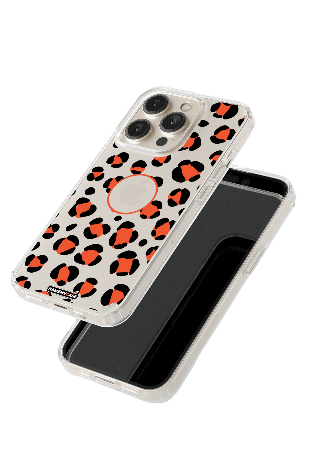 Coque iPhone Transparente - Leopard Orange