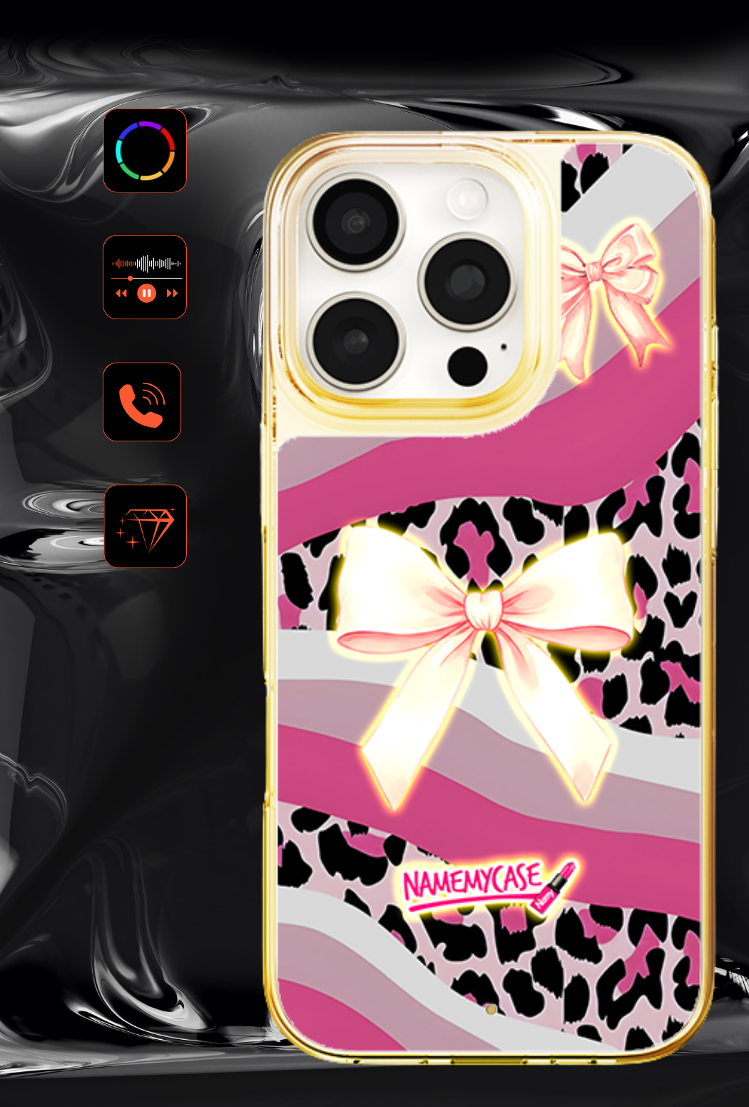 Coque iPhone LED - Pink Safari