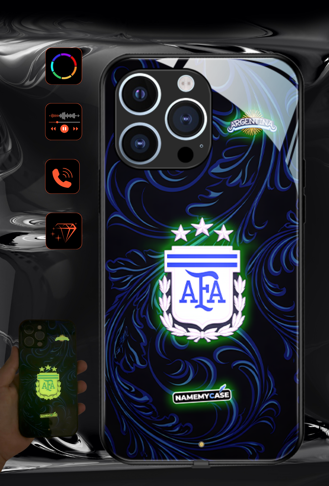 Coque iPhone LED - Maillot Coupe du Monde Argentine