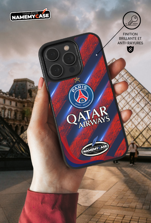 Coque iPhone - Psg Bleu Rouge Classique