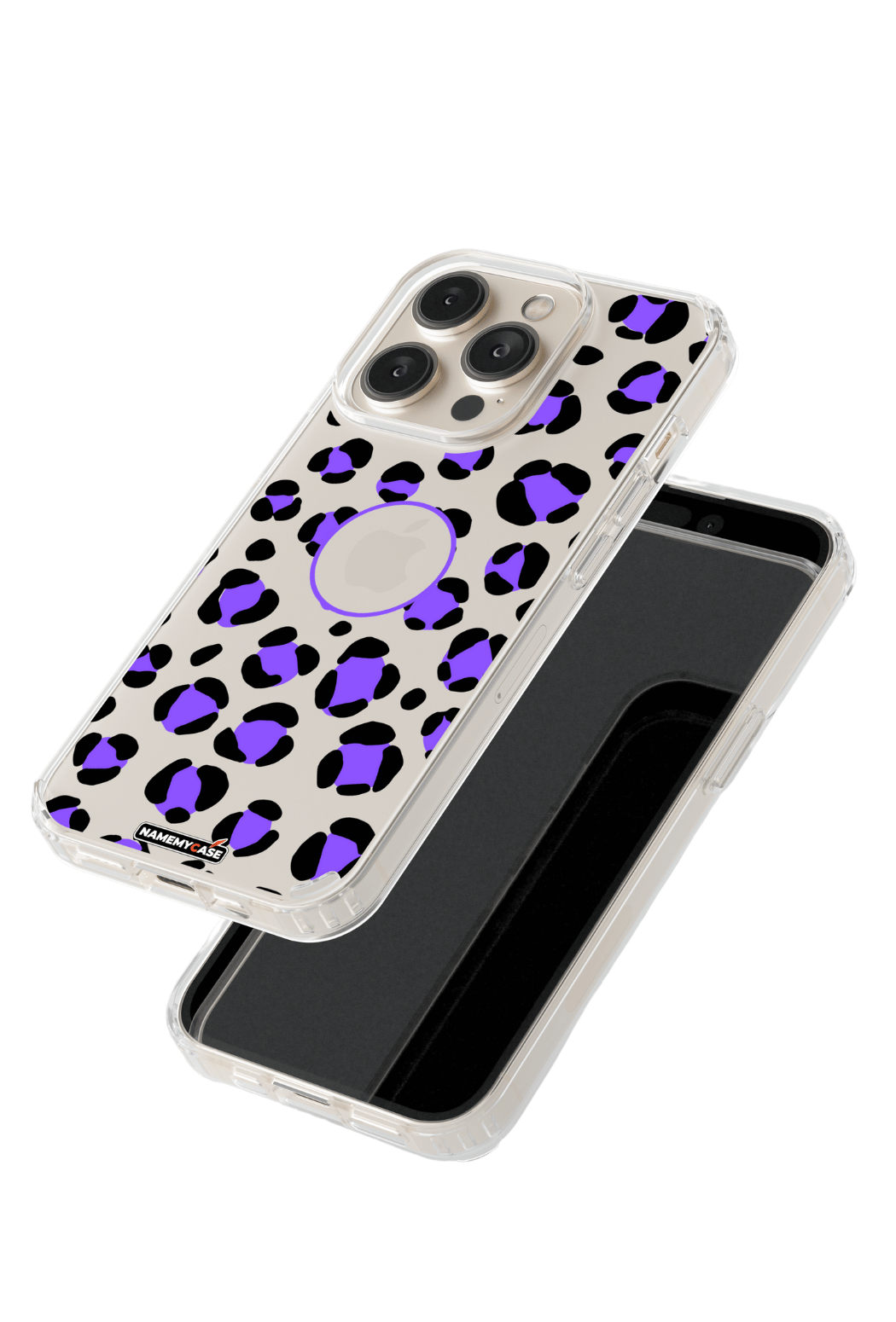Coque iPhone Transparente - Leopard Purple