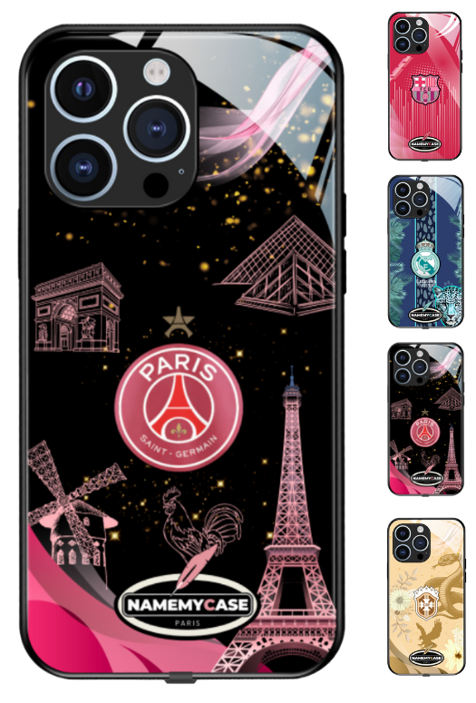 Coque iPhone - Psg Noir et Rose