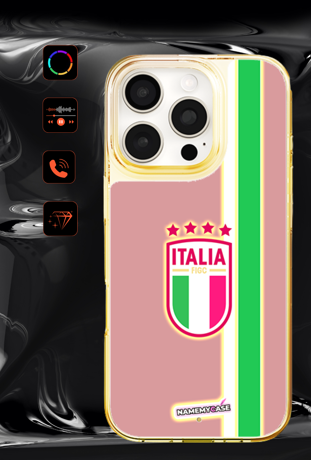 Coque iPhone LED - Italie rose